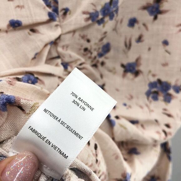 ASTR THE LABEL‎ Flutter Sleeve Faux Wrap Top PERIWINKLE FLORAL M - Picture 7 of 9